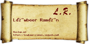 Löwbeer Ramón névjegykártya